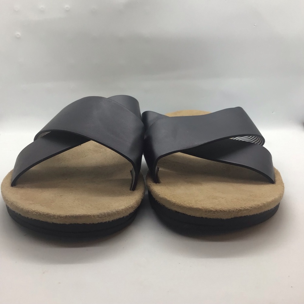 NWOT Izod Black Alyssa Slide Sandals Slip On Cross Strap Sz 8.5 - Picture 7 of 7